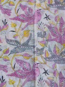 Chikankari Bird Print Cotton saree
