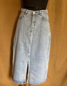Denim Midi Skirt with Tie-Front Top