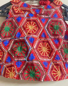 Embroidered Red Ethnic Blouse