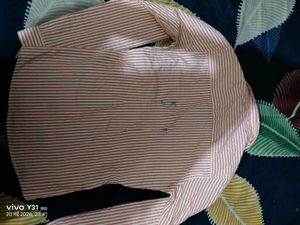 ✨ Pink &amp; White Striped Curve-Fit Shirt ✨