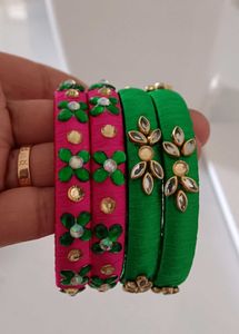 Silk Thread Bangles - Set of 2