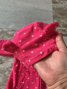 Cute Pink Polka Dot Sleepsuit