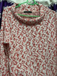 Cozy Leopard Print Turtleneck sweaterTop