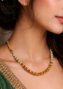 Beaded Necklace with Crystal Accents