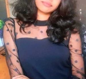Chic Black Polka Dot Mesh Sleeve Top