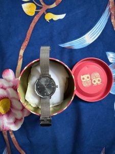 Elegant Silver Mesh Strap Watch