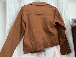 shein brown coloured denim jacket