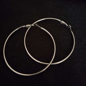 silver big hoops
