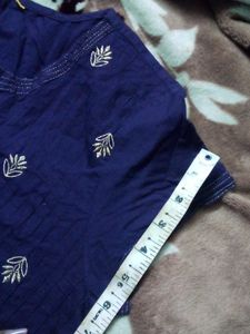 Elegant Dark Purple Kurti with Gold Motifs