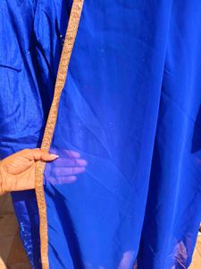 Blue anarkali kurta duppatta set