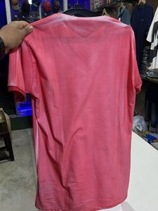 Men's Pink V-Neck T-Shirt with Pocket