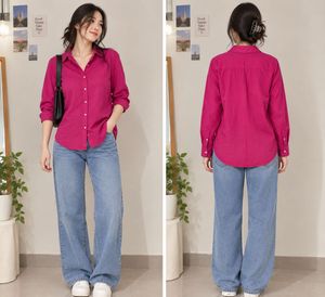 Vibrant Pink Button-Up Shirt