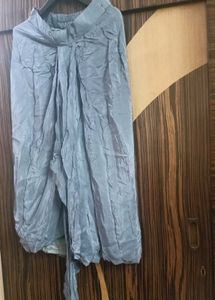 Strap Bustier ,Long Jacket with Drape Skirt
