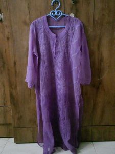 Elegant Purple Chikankari Kurta