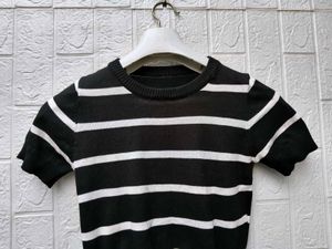 New with tag Korean Striped Knit Top