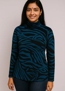 Blue Zebra Print Tee