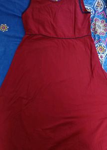 Red Paisley Sleeveless Dress
