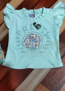 Girls Cute Mint Green T-shirt and Skirt Set