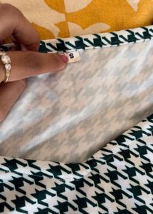 Houndstooth Puff Sleeve Mini Dress