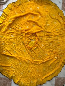 7 meter Vibrant Yellow Embroidered Ethnic Skirt