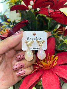 Chic Butterfly Pearl Drop Earrings