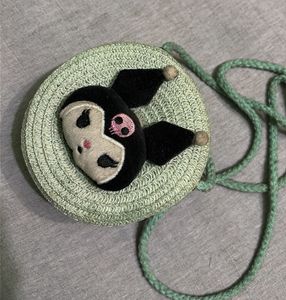 KUROMI Cute Character Straw Crossbody Bag