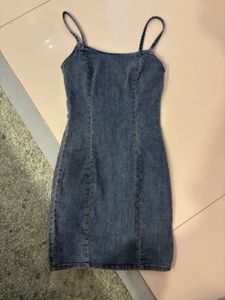 Denim Spaghetti Strap Mini Dress