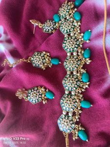 Elegant Green &amp; Gold Jewelry Set