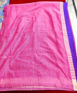 Embroidered Pink &amp; Purple Kota Doriya Saree 🌸💜
