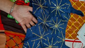 Embellished Navy Blue Blouse