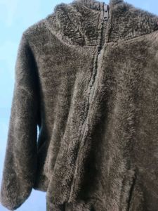 Olive Green Fuzzy Hoodie