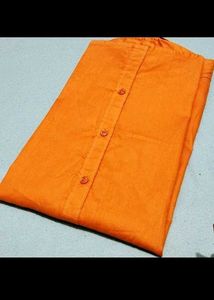 Vibrant Orange Button-Up Shirt