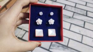Set of 3 Pairs Stud Earrings