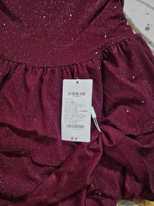 Savana Sparkly Strapless Ruffled Dress