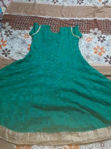 Green Anarkali Top