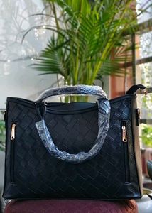 Stylish Woven Black Handbag