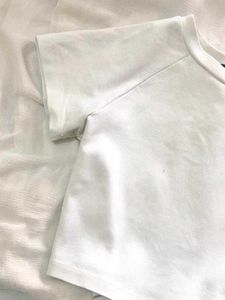 White Cropped Body Fitted Baby Tee