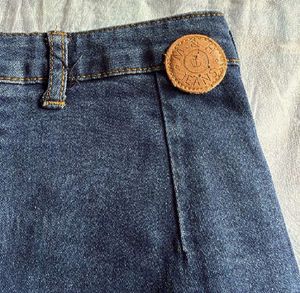 Classic Blue Denim Button-Up Skirt