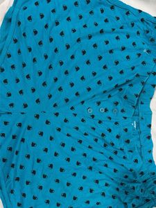 Blue short with Black Pattern