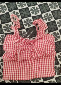 Red Ghingham Top