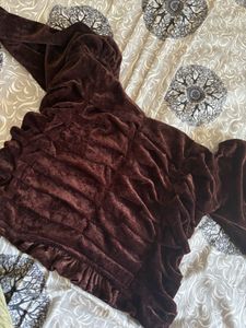 brown velvet top