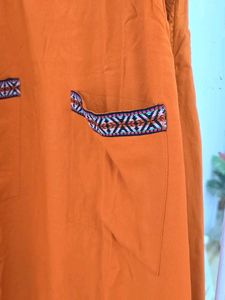 Dressbery Orange Sundress with Tribal Strap Detail