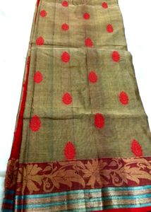 Bangla Tant Cotton Saree With Blouse piece