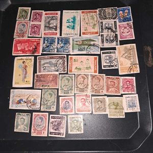 1940-60s Collection of 38 Thailand Stamps