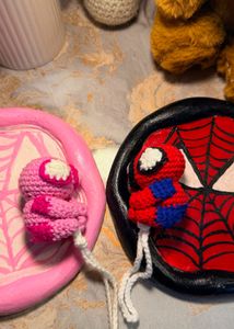 Handmade Crochet Spiderman keychain
