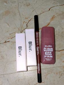 Swiss Beauty lipliner&amp; Zudio matt lipstick,Blur