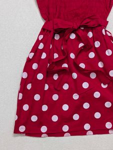 Red Polka Dot Micro Mini Dress(32 inches length)
