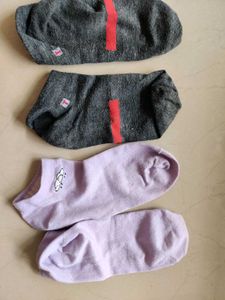 Cute Lavender &amp; Grey Socks Set
