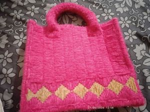 crochet canvas bag