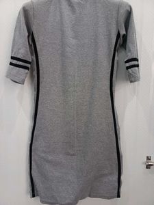 Adidas Grey Trefoil Logo T-Shirt fitted Dress